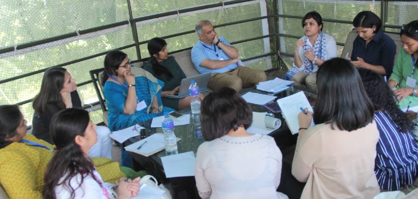 group of leaders meeting around a table