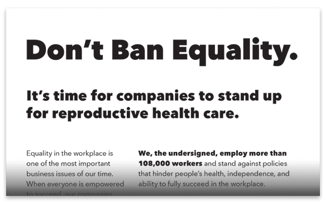 Don't Ban Equality ad
