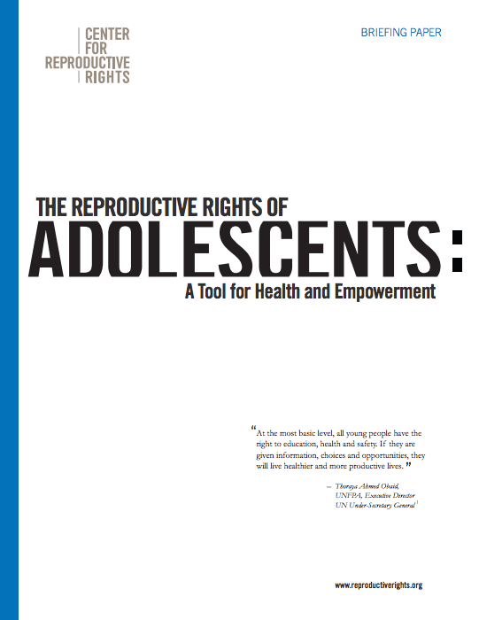 The Reproductive Rights of Adolescents: A Tool for Health and Empowerment