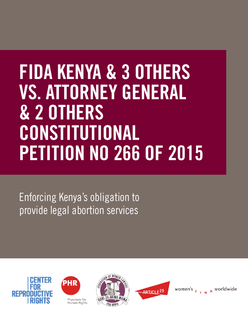 Fact Sheet: Enforcing Kenya’s obligation to provide legal abortion services