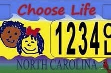 Anti-choice License Plate Suspended