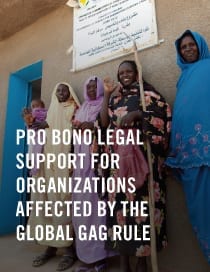 Find out more about our pro bono legal support for the Global Gag Rule