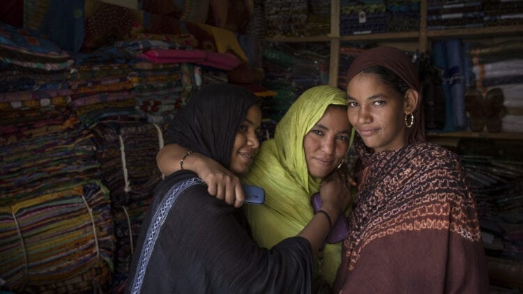 Gao Album: Young Women at Textile Store in Gao, Mali.