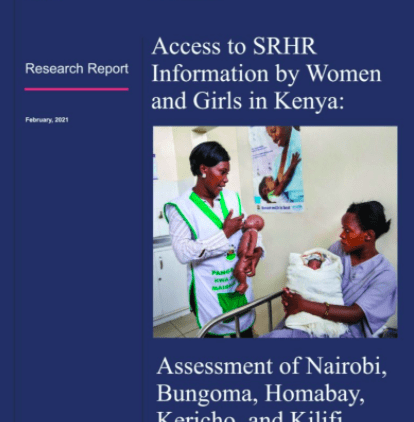 cover image of report on Access to SRHR in Kenya