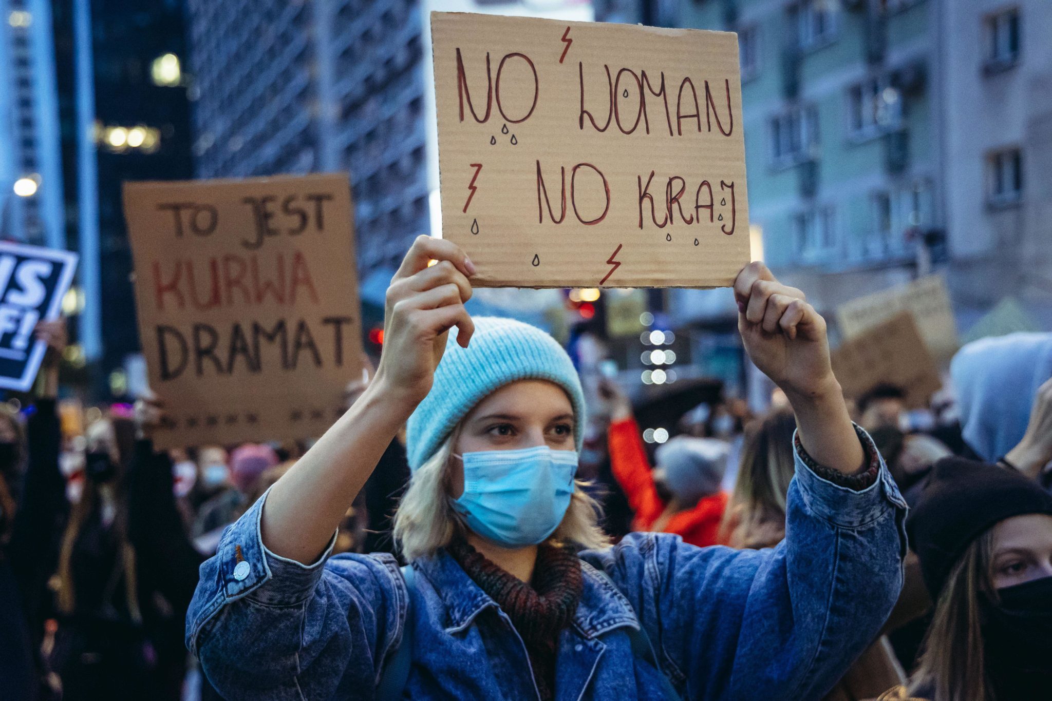 Woman in Poland with sign for abortion rights Abortion Rights and Access in Poland