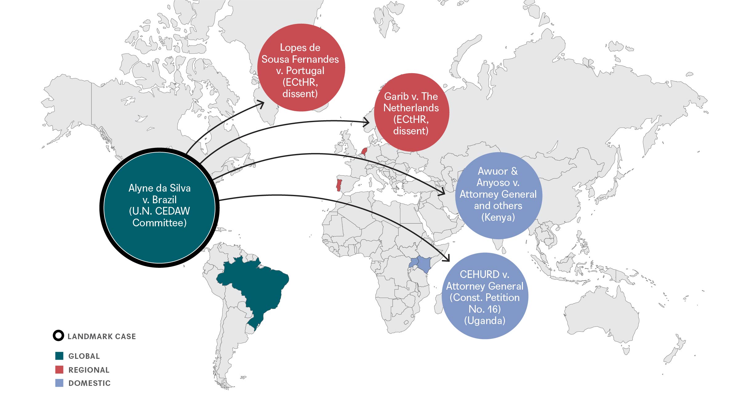 Alyne v. Brazil (U.N. Committee on the Elimination of Discrimination Against Women, 2011): Influenced decisions from the European Court of Human Rights and courts in Kenya and Uganda