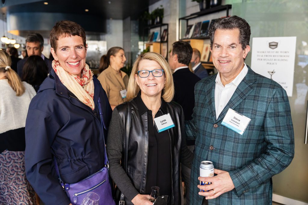 Elizabeth Clark, Lynda Sullivan and Steve Camahort attend the Center for Reproductive Rights San Francisco Benefit. (Photo - Devlin Shand for Drew Altizer Photography)