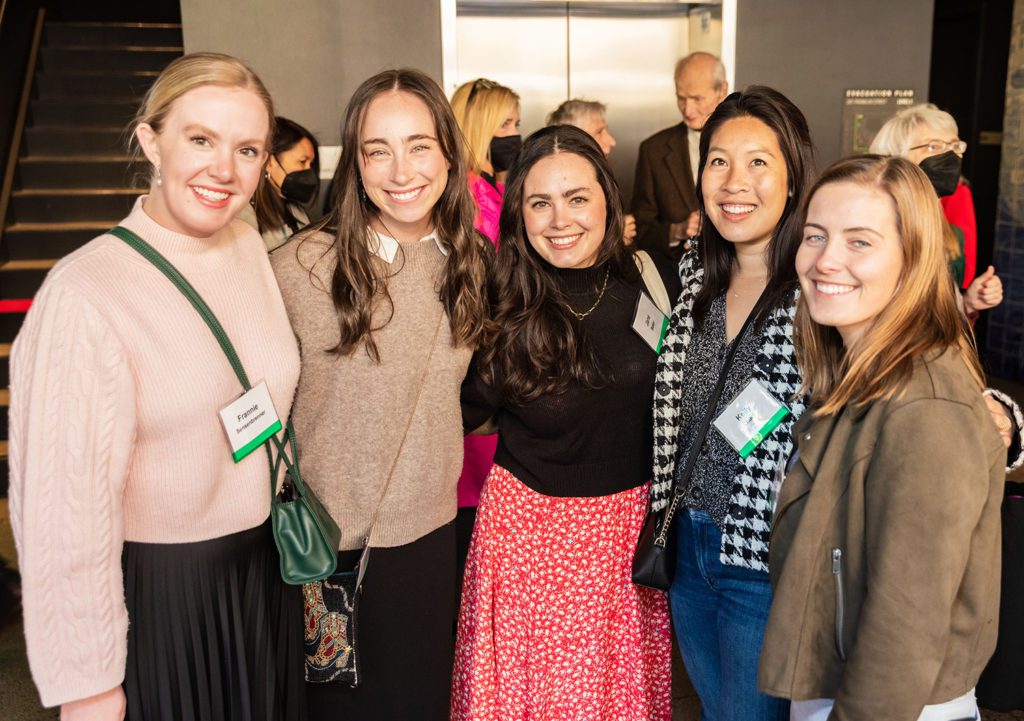 Frannie Sensenbrenner, Emma Sage, Jane Baker, Kelly Chuck and Ashley Cooper attend the Center for Reproductive Rights San Francisco Benefit. (Photo - Devlin Shand for Drew Altizer Photography)