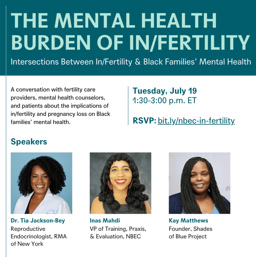 Center to Co-Host “Mental Health Burden of In/Fertility,” a Virtual Event for Black Maternal Mental Health Week