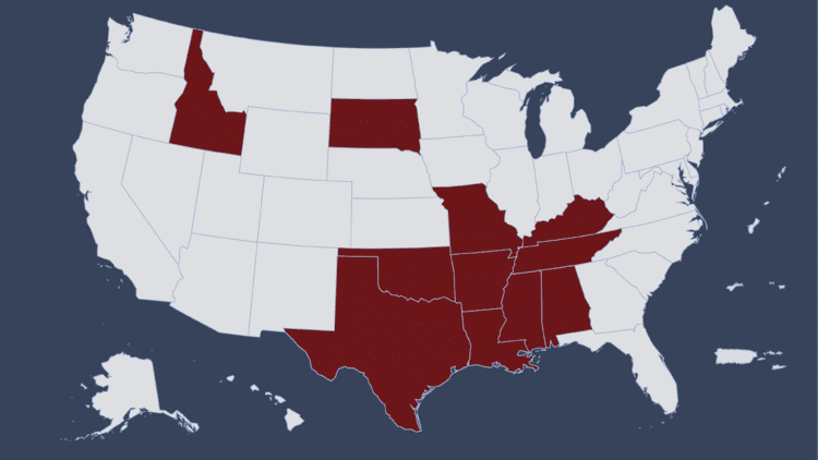 abortion illegal 11 states map
