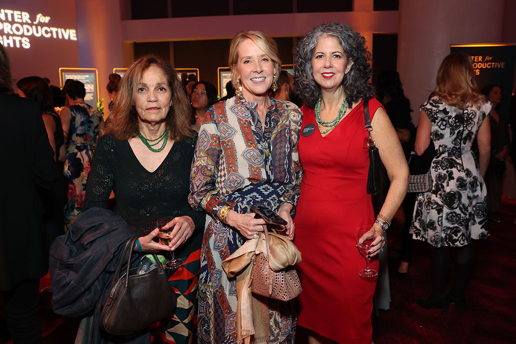 Carlene Laughlin, Kitty Resor, and Center staff member Laura Solomon attend the Center for Reproductive Rights NYC Gala at Jazz at Lincoln Center on October 25, 2022 in New York City. (Photo by Monica Schipper/Getty Images for Center for Reproductive Rights)