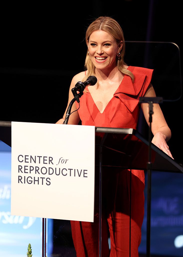 Elizabeth Banks speaks onstage during the Center for Reproductive Rights NYC Gala at Jazz at Lincoln Center on October 25, 2022 in New York City. (Photo by Monica Schipper/Getty Images for Center for Reproductive Rights)