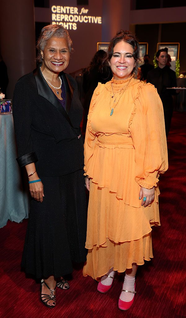 Julitta Onabanjo and Julia Beskin attend the Center for Reproductive Rights NYC Gala at Jazz at Lincoln Center on October 25, 2022 in New York City. (Photo by Monica Schipper/Getty Images for Center for Reproductive Rights)