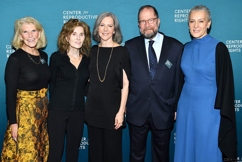 Co-Chairs RoAnn Costin, Gina MacArthur, Joe Stern, and Sharon Malone with Nancy Northup at the Center for Reproductive Rights NYC Gala at Jazz at Lincoln Center on October 25, 2022 in New York City. (Photo by Noam Galai/Getty Images for Reproductive Rights) 