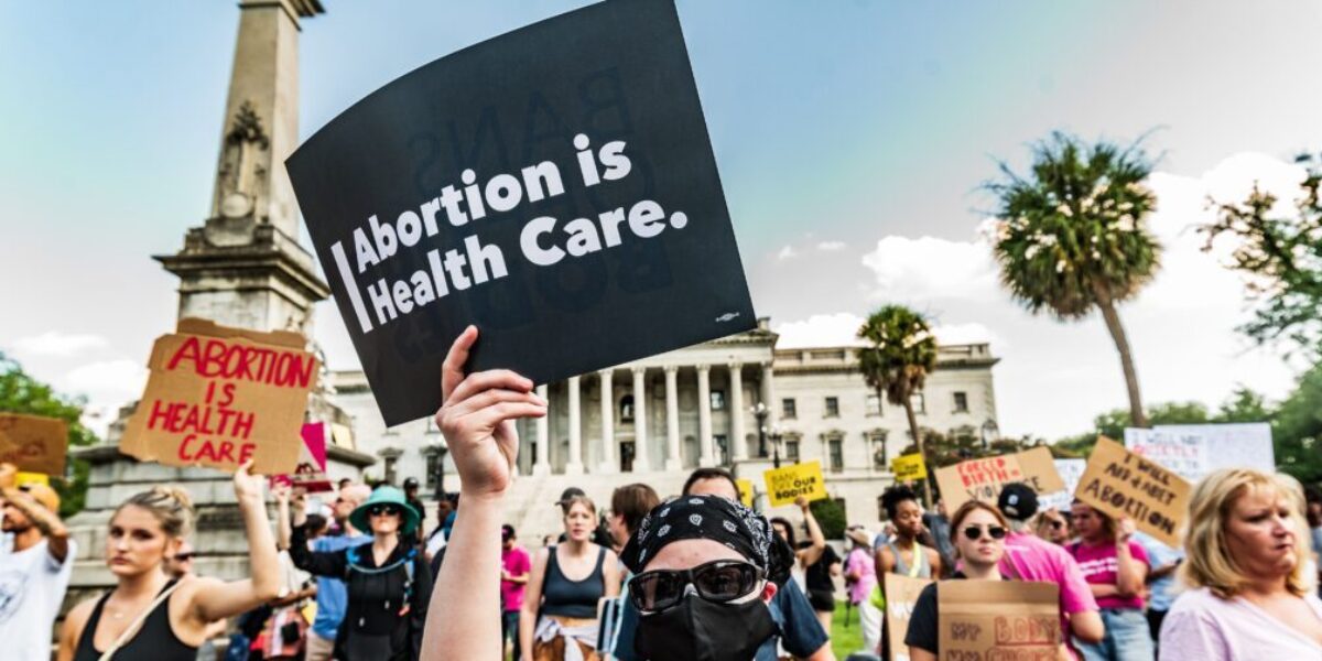 Protest sign saying, "Abortion is health care."