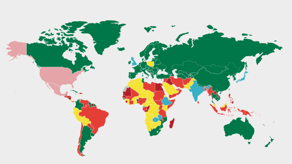 world abortion laws map