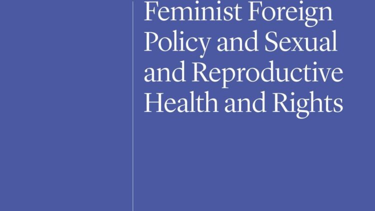 Cover of a Center fact sheet titled "Feminist Foreign Policy and Sexual and Reproductive Health and Rights" on a purple background