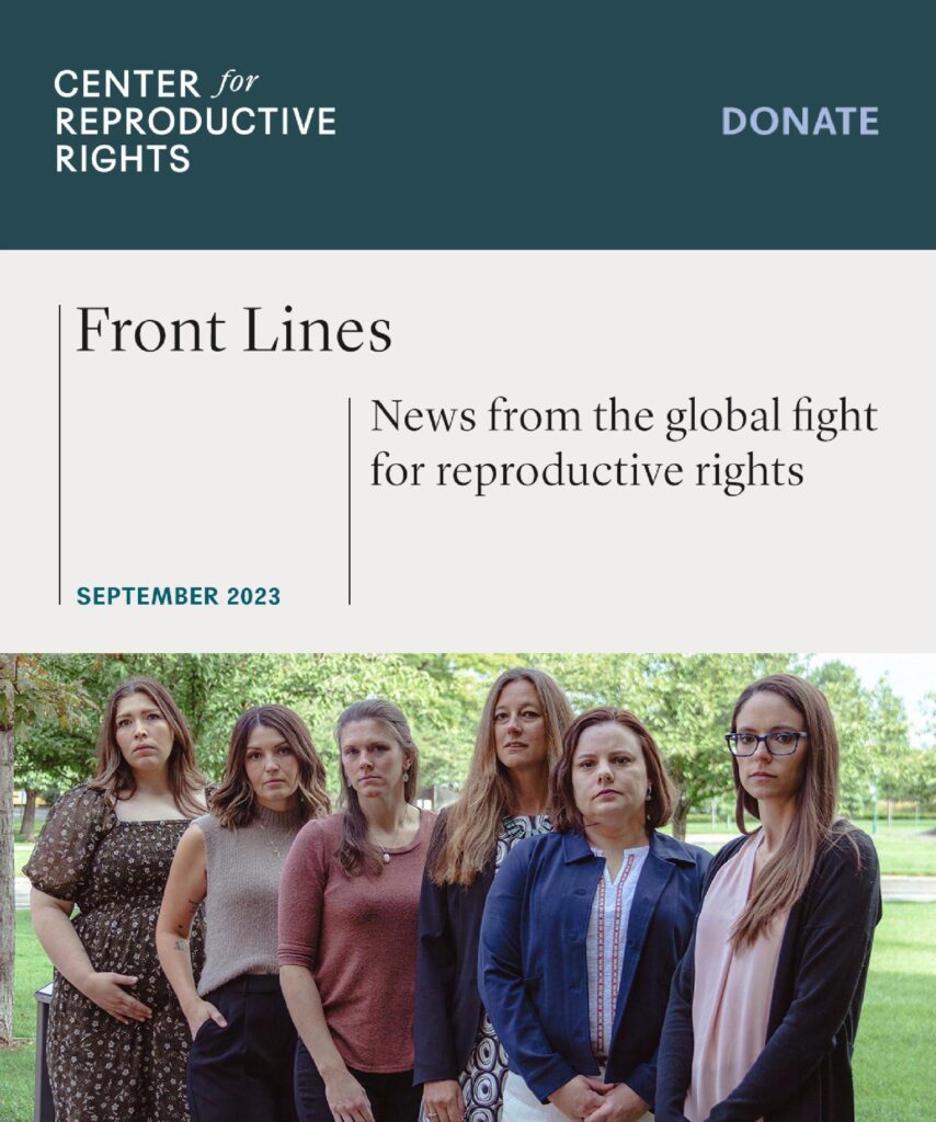 Cover of Front Lines email newsletter, September 2023