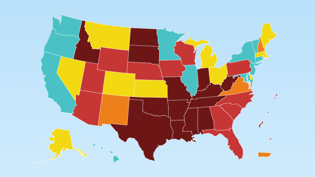 The Center for Reproductive Rights' "After Roe Fell: Abortion Laws by State" map