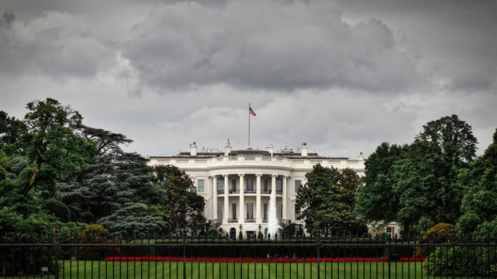 gloomy white house